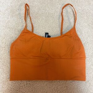 PINK Victoria's Secret Orange Ribbed Sports Bra